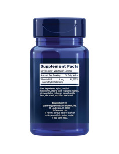 Suplemento de Vitamina B12 Metilcobalamina Life Extension 60 pastillas 2