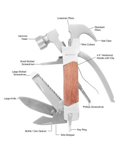 Martillo Multiuso Sheffield 14-en-1 con Mango de Madera 2