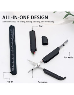 Bolígrafo Multi-Herramienta SAMIQU 4 en 1 con Tijeras y Regla 2