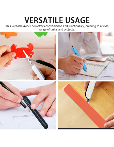 Bolígrafo Multi-Herramienta SAMIQU 4 en 1 con Tijeras y Regla