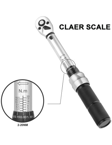 Juego de Llave de Torque COTOUXKER 2-20 Nm 1/4" para Bicicleta