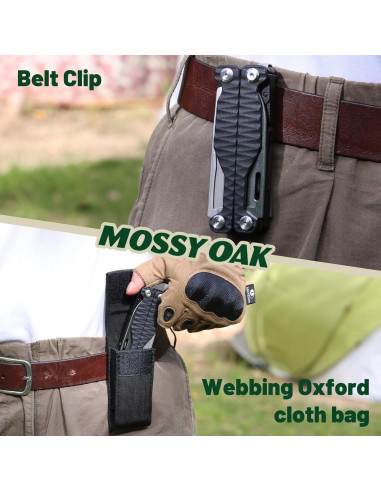 Multiherramienta MOSSY OAK 17 en 1 con Pinzas y Funda