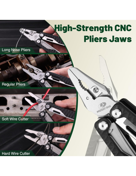 Multiherramienta MOSSY OAK 17 en 1 con Pinzas y Funda