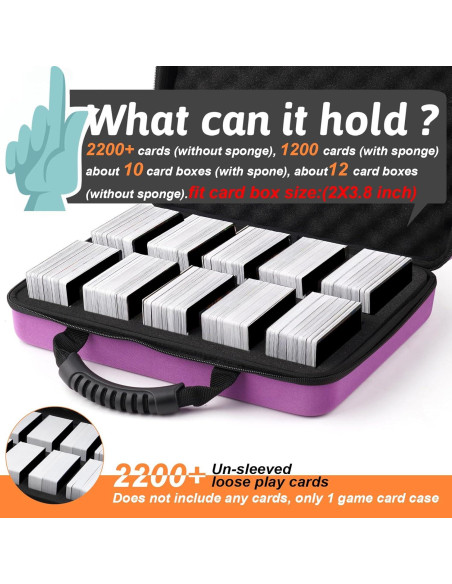 Estuche para cartas Wevbsiy 2200+ cartas púrpura Estuche para cartas Wevbsiy 2200+ cartas púrpura