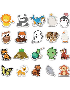 Set de 100 Stickers de Animales TQTYOY - Vinilo Impermeable 2