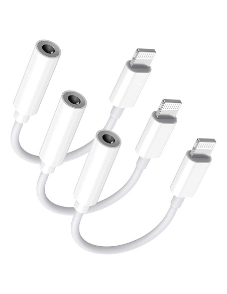 Adaptador de Auriculares 3.5mm a Lightning - Esbeecables - Paquete de 3