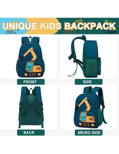 Mochila Escolar Niños 15" Loidou Camión Azul 17L