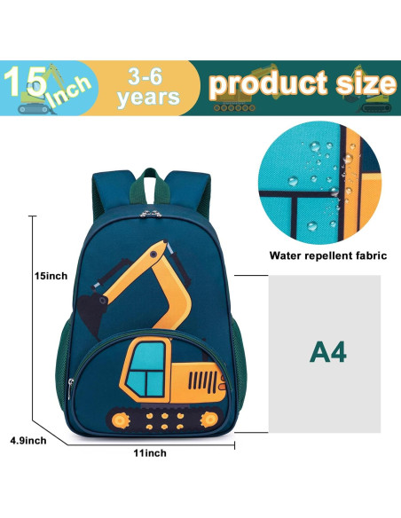 Mochila Escolar Niños 15" Loidou Camión Azul 17L