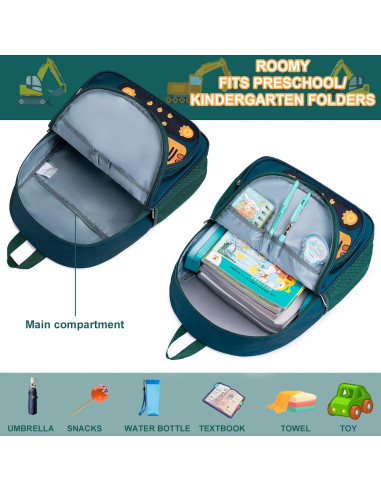 Mochila Escolar Niños 15" Loidou Camión Azul 17L