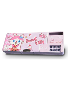 Estuche Multifuncional Ristpal con Calculadora y Sacapuntas Rosa