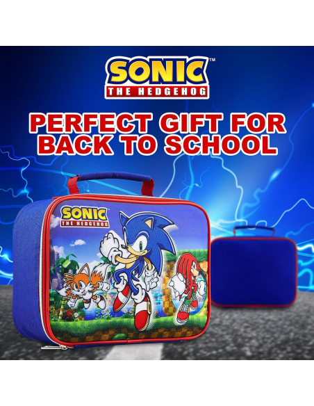 Bolsa Térmica Sonic The Hedgehog Azul/Rojo para Almuerzo