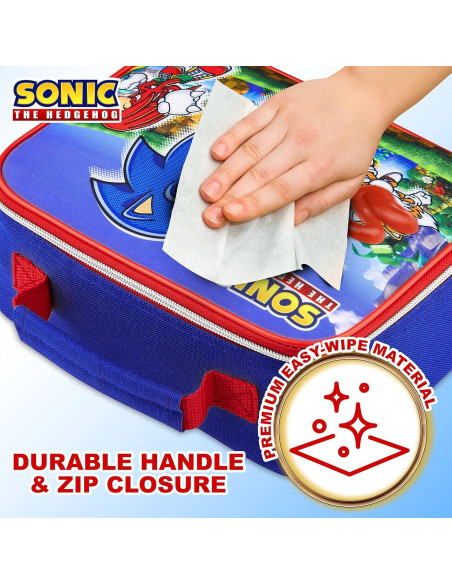 Bolsa Térmica Sonic The Hedgehog Azul/Rojo para Almuerzo
