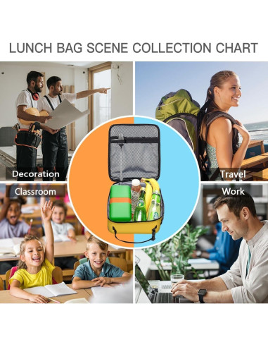 Bolsa de Almuerzo TIANXIADIYI Amarilla Dibujo Animado 20.3x10.2x25.4 cm