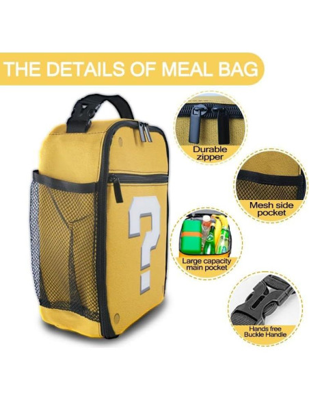 Bolsa de Almuerzo TIANXIADIYI Amarilla Dibujo Animado 20.3x10.2x25.4 cm