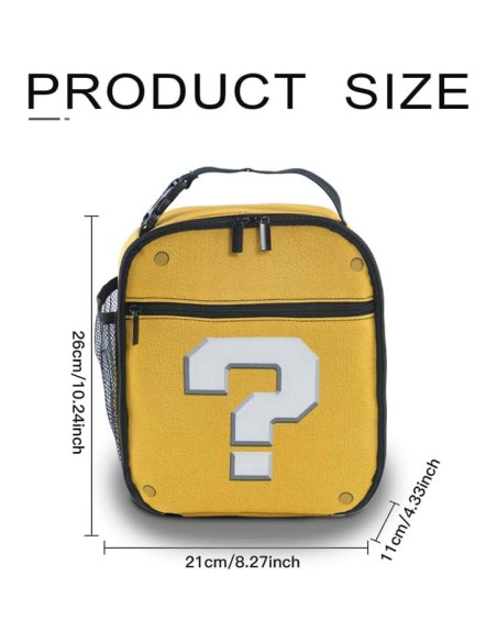 Bolsa de Almuerzo TIANXIADIYI Amarilla Dibujo Animado 20.3x10.2x25.4 cm