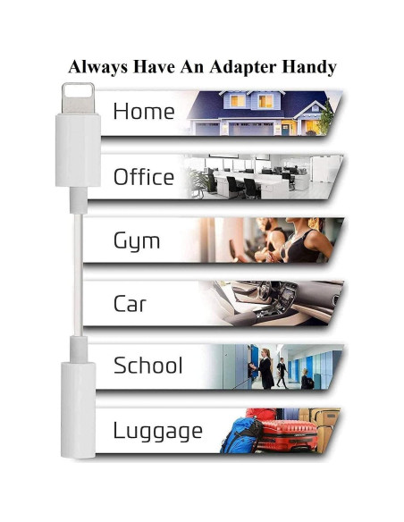 Adaptador de Auriculares 3.5mm a Lightning - Esbeecables - Paquete de 3