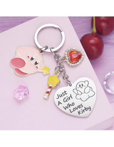 Llavero de Kirby Acero Inoxidable 3.5cm Regalo para Mujeres