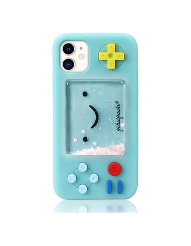 Funda Protectora UnnFiko para iPhone 13 Azul con Estrellas Líquidas