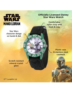 Reloj Analógico Infantil Star Wars The Mandalorian Verde/Negro 2
