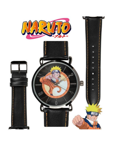 Reloj Analógico para Niños Naruto Uzumaki - Correa de Cuero PU