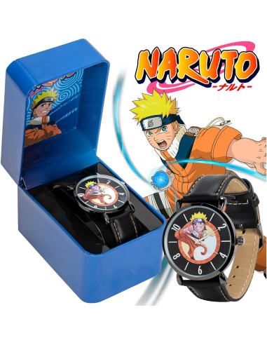 Reloj Analógico para Niños Naruto Uzumaki - Correa de Cuero PU