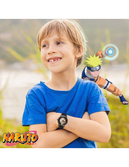 Reloj Analógico para Niños Naruto Uzumaki - Correa de Cuero PU