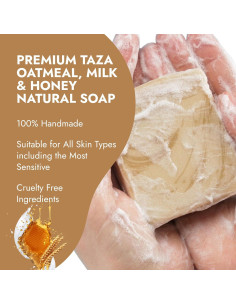 Taza Jabón Natural Priya Spa Avena y Miel 150 g (Paquete de 3) 2