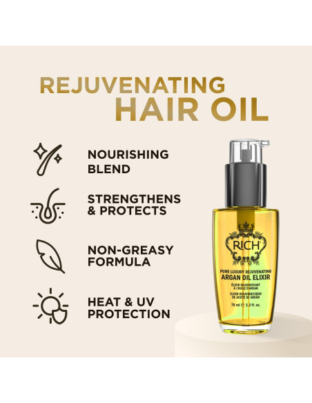 Elixir Rejuvenecedor de Aceite de Argán RICH 156 g - Protección Térmica