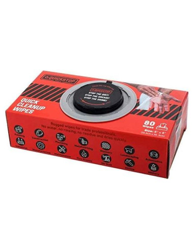 Toallitas de limpieza Quickstop 20.32x20.32 cm - 80 unidades