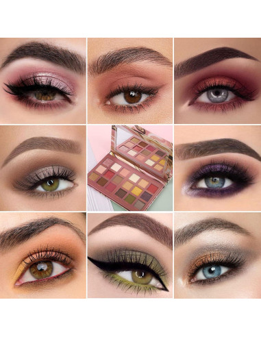 Paleta de Sombras de Ojos Prism Makeup 18 Colores Mate y Brillo