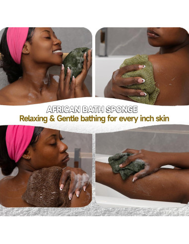Esponja de Red Africana SubSahara - 4 Piezas Exfoliantes Suaves