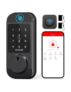 Cerradura Inteligente WiFi SMONET con Huella Digital y Teclado