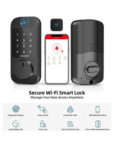 Cerradura Inteligente WiFi SMONET con Huella Digital y Teclado 2