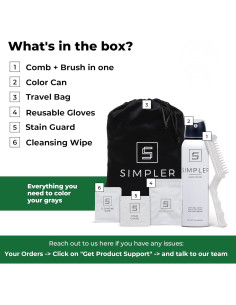 Tinte para Cabello y Barba Marrón Oscuro SIMPLER - Cobertura Canas 2