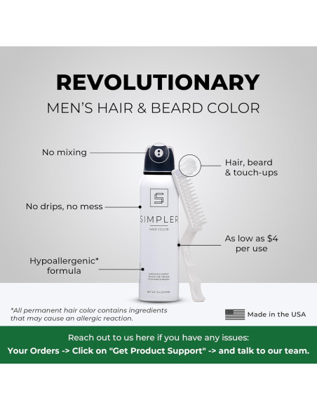 Tinte para Cabello y Barba Marrón Oscuro SIMPLER - Cobertura Canas