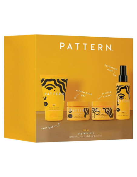 Kit de Mini Estilizadores PATTERN Beauty para Cabello Rizado - Incluye Gel, Crema y Mist Hidratante Kit de Mini Estilizadores PATTERN Beauty para Cabello Rizado - Incluye Gel, Crema y Mist Hidratante