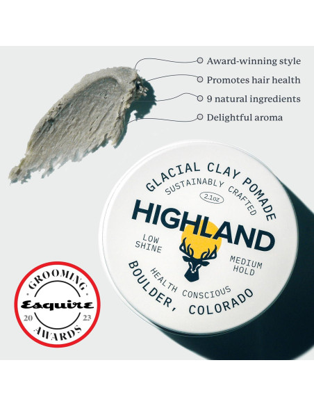 Arcilla para el cabello Highland 90g - Sujeción media, bajo brillo Arcilla para el cabello Highland 90g - Sujeción media, bajo brillo