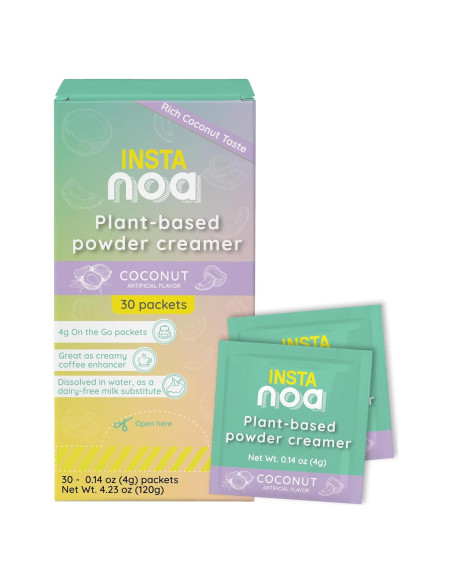 Crema en Polvo Vegana NOA Sabor Coco - 30 Sobres de 4g