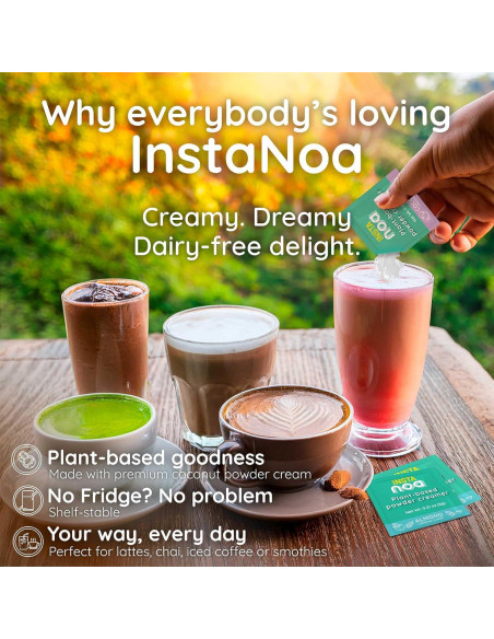 Crema en Polvo Vegana NOA Sabor Coco - 30 Sobres de 4g