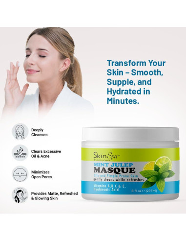 Mascarilla Facial SKIN SPA Menta Julep 226.8 g - Control de Acné