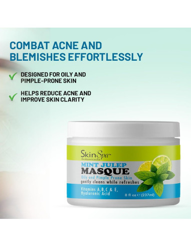 Mascarilla Facial SKIN SPA Menta Julep 226.8 g - Control de Acné