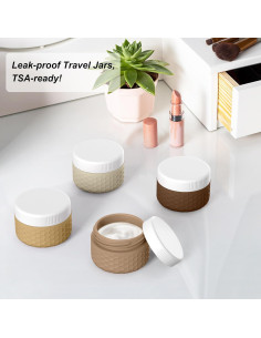 Contenedores de Viaje FEEJOY 4 Tarros Silicona A prueba de Fugas 2