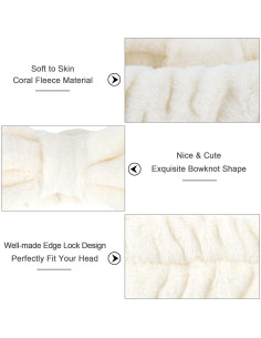 Banda de cabeza Ondder Spa 8 piezas beige para lavar cara 2