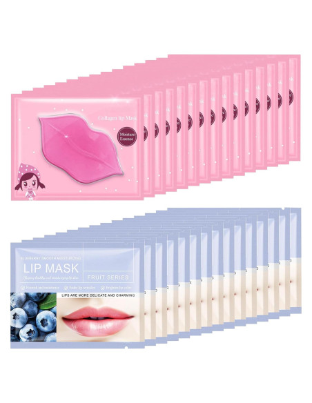 30 Mascarillas Labiales Hidratantes Felico - Colágeno Rosa y Arándano
