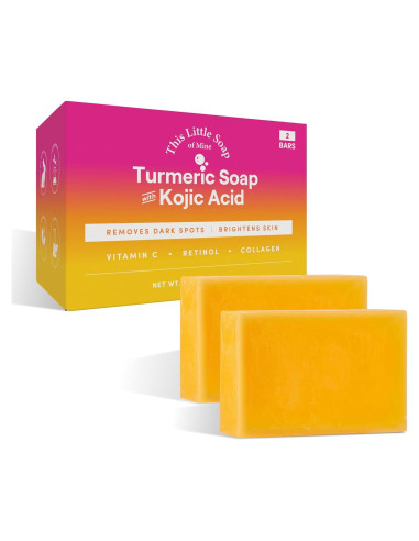 Jabón Ácido Kójico Este Pequeño 2 Paquetes - Vitamina C, Retinol, Colágeno