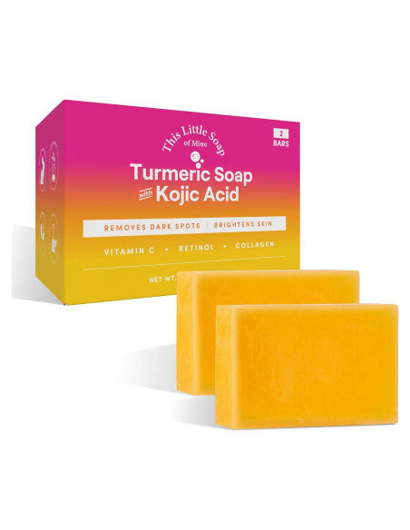 Jabón Ácido Kójico Este Pequeño 2 Paquetes - Vitamina C, Retinol, Colágeno