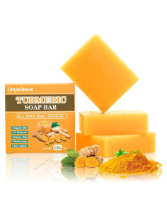 Paquete de 3 Jabones de Cúrcuma Orgánico 100g - Hidratante Facial y Corporal