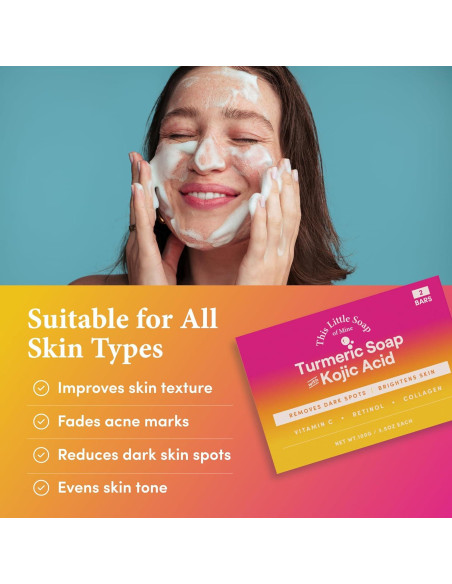 Jabón Ácido Kójico Este Pequeño 2 Paquetes - Vitamina C, Retinol, Colágeno