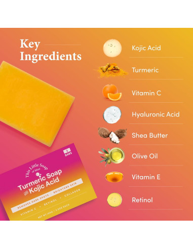 Jabón Ácido Kójico Este Pequeño 2 Paquetes - Vitamina C, Retinol, Colágeno