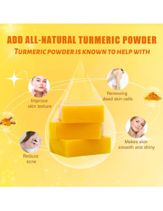 Paquete de 3 Jabones de Cúrcuma Orgánico 100g - Hidratante Facial y Corporal 2